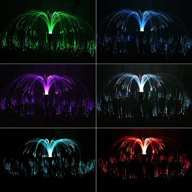 2pcs LED Solar Light Outdoor Fiber Optic Jellyfish Colorful Lamp