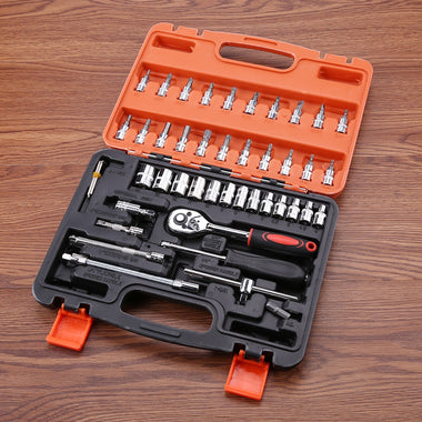46 Pcs Socket Wrench Set Sleeve Ratchet Wrench Assembly Tool