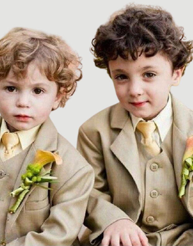 Notch Lapel Khaki Children Suits