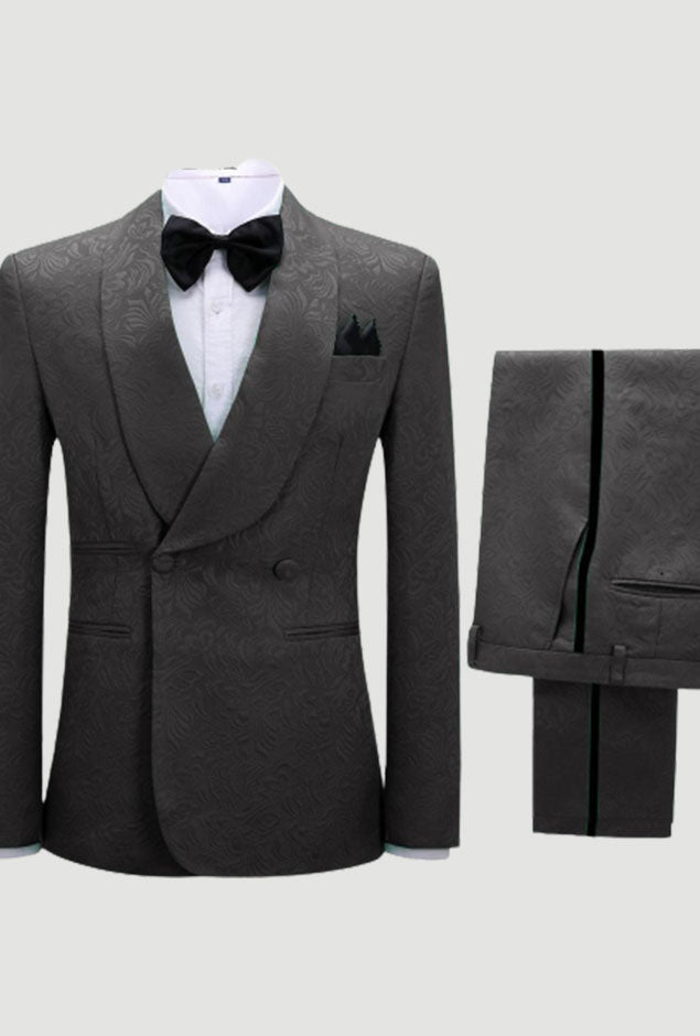 Two Pieces Blazer Pants Double Breasted Groom Tuxedo