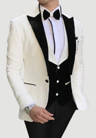 Slim Fit Velvet Lapel Groom Suit