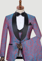 3 Pieces Slim Fit Shawl Lapel One Button Tuxedo Suit