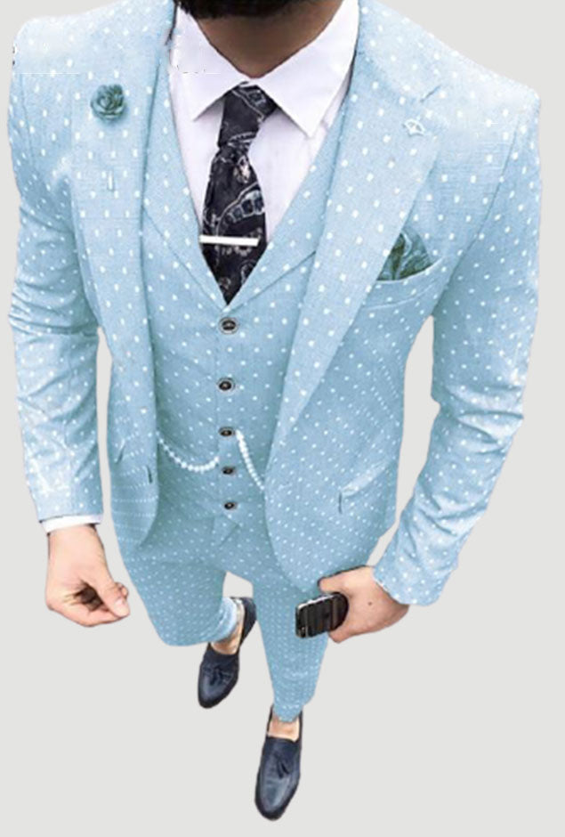 Gwenhwyfar New White Dots Khaki Men Suits