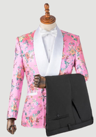 Luxury tuxedos begonia flower printed men suit