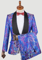 Luxurious jacquard men prom tuxedo suit for men