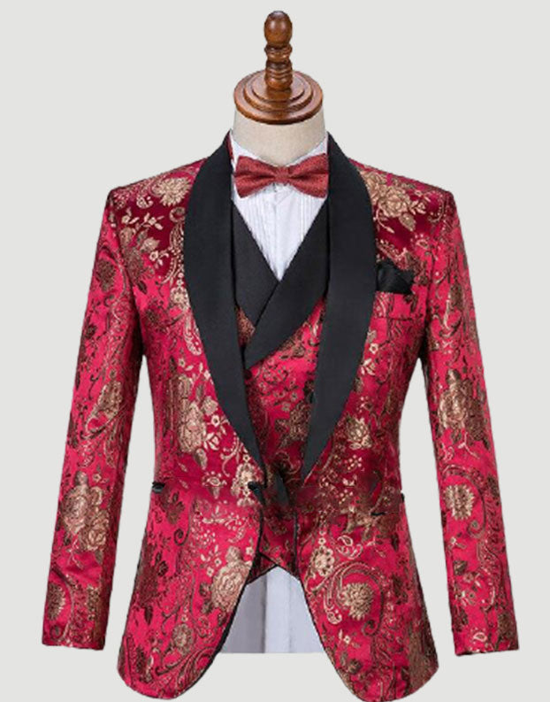 Elegant Groom Tuxedos Flower Suits