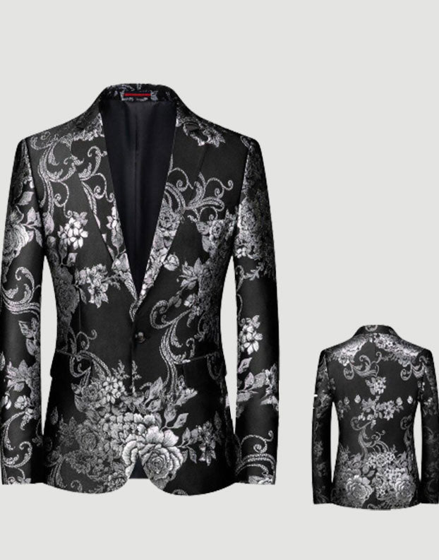 Luxury Flower Pattern Prom Suit