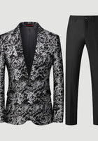 Luxury floral pattern Velvet blazer Suits