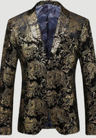 Men wedding suits blazer printed paisley floral