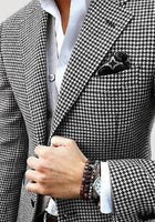 Men fashion plaid blazer pants soft business suits