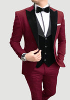 3 Pieces Costme Homme Terno Sharp Lapel Men's Suits