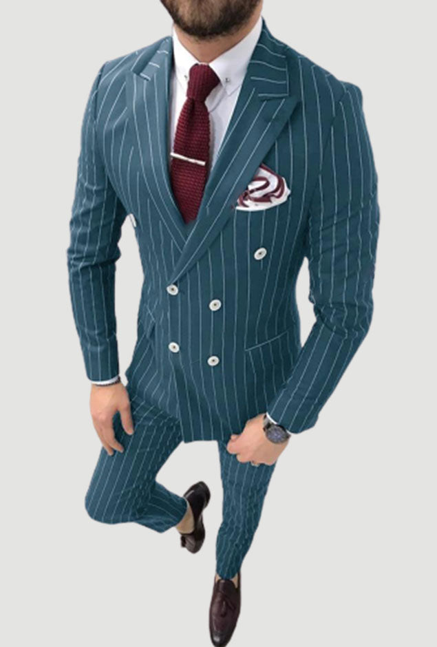 Homme White Stripe Suits
