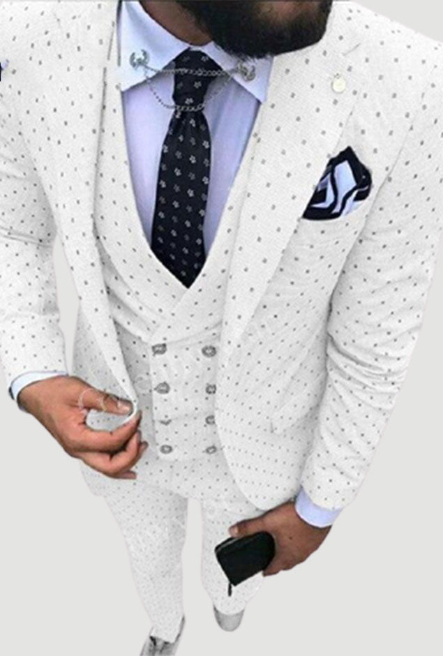 Notch Lapel dot Men's Suit