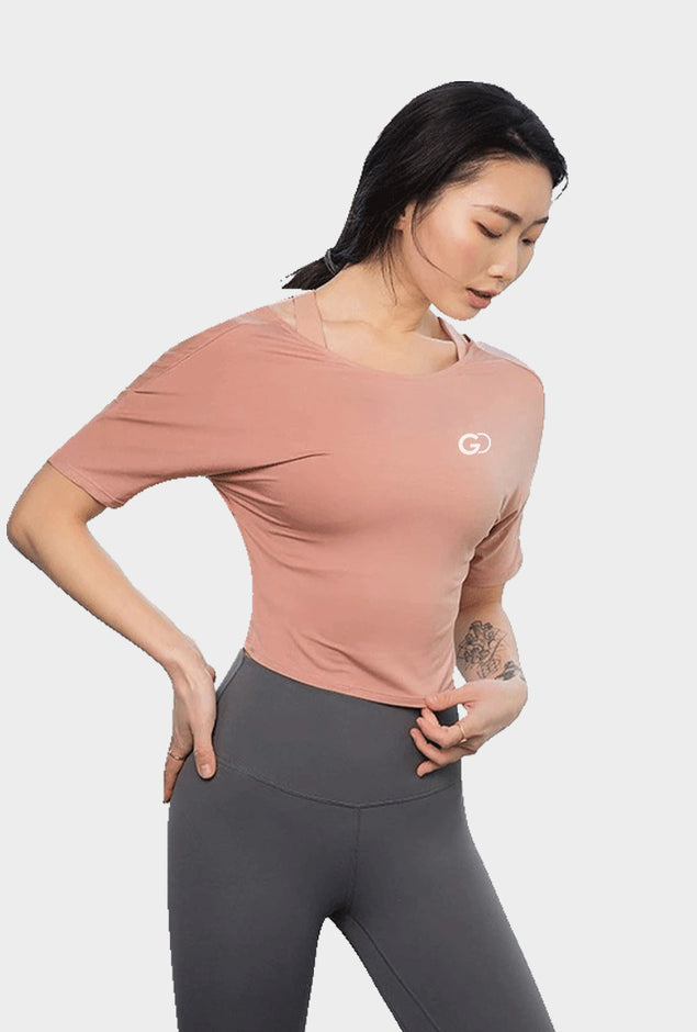 Women Summer Reversible Loose Thin Yoga Shirts