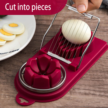 Multifunctional Stainless Steel Egg Slicer Sectioner Cutter
