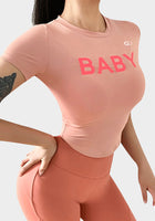 Short Sleeve Yoga Top Women Baby Workout Clothes