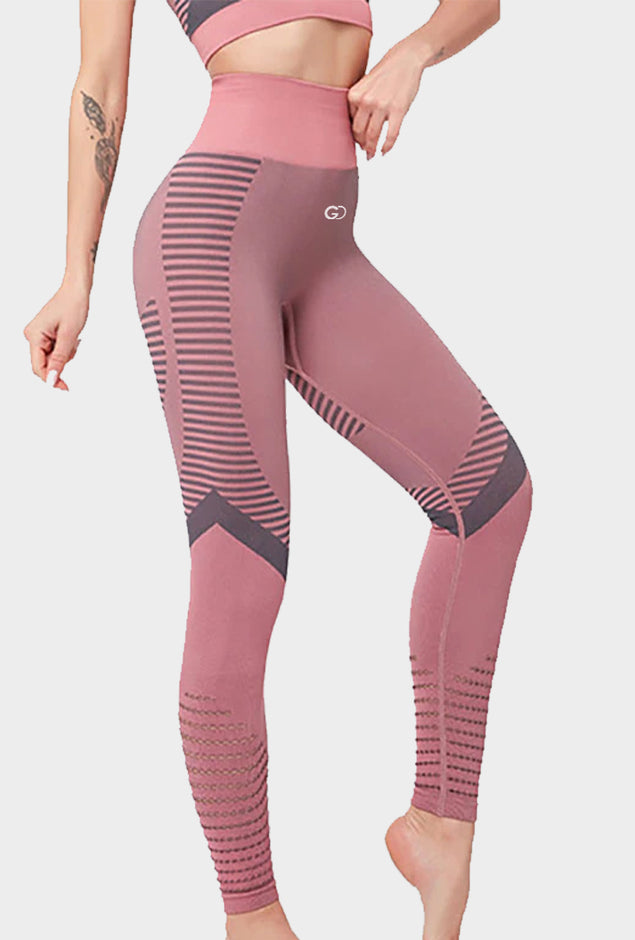 Patchwork Hollow Out Spandex Legging